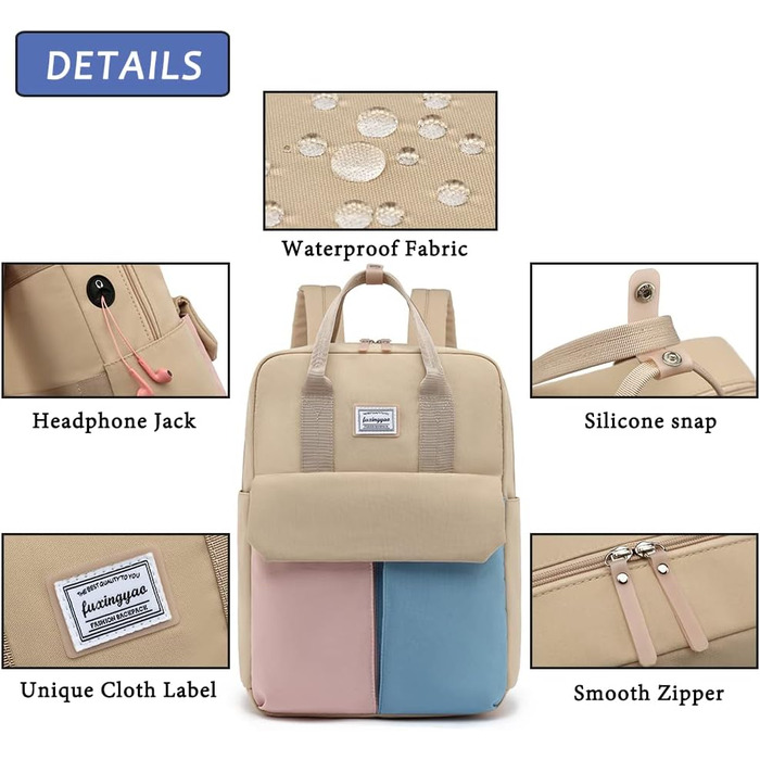 Рюкзак FUXINGYAO для жінок з відділенням для ноутбука 15,6 дюймів, антикрадійний, 23L, для подорожей та навчання