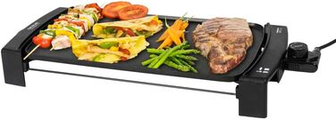 Cecotec Electric Grill Plate with Removable Parts - 1800W, Non-Stick Aluminum Teflon Coating, Dishwasher Safe, Adjustable Thermostat, Large Cooking Surface