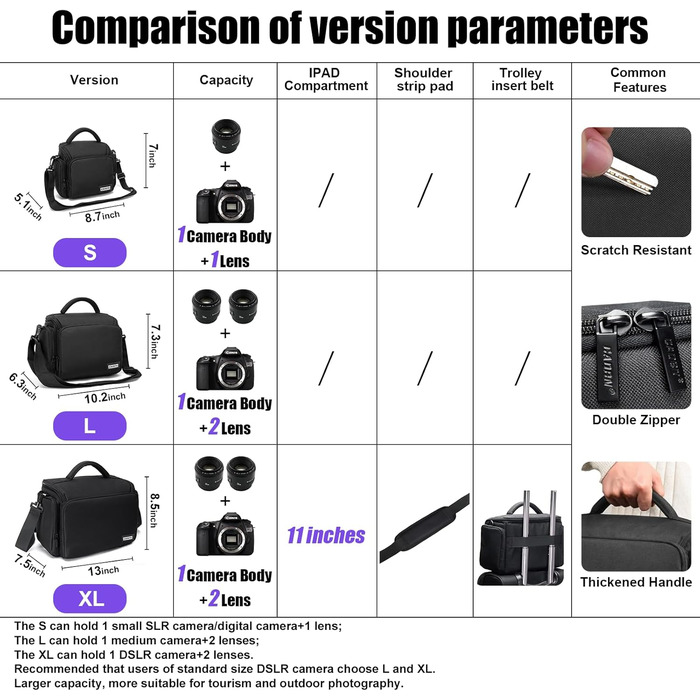 Сумка для камери CADeN, водонепроникна, для Canon, Nikon, Sony (чорна, S)