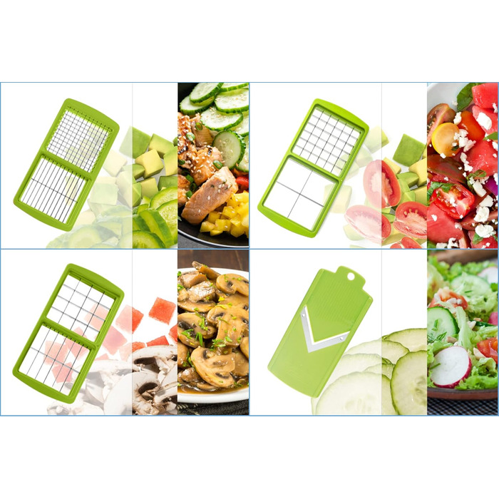Nicer Dicer Smart від Genius: набір для нарізки овочів 10 в 1 | Овочерізка, тертка, шинкувальник, салатний ніж | Ручна овочерізка з контейнером 800 мл