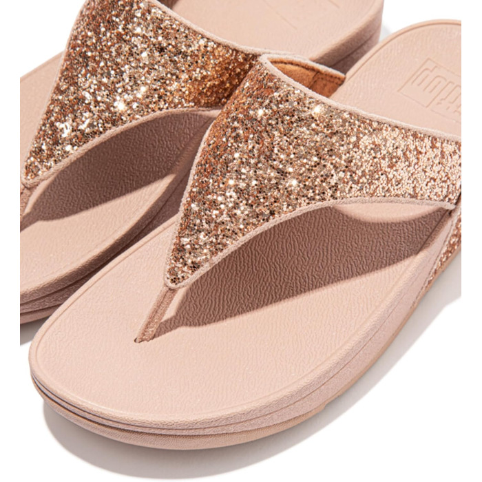 Шльопанці жіночі FitFlop Lulu Glitter рожево-золотисті, з підтримкою стопи 40 EU