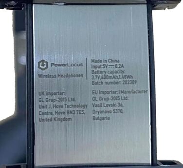 PowerLocus Bluetooth навушники Over-Ear, бездротові, складні, з мікрофоном, Hi-Fi стерео, глибокий бас, м'які амбушюри, для телефону, планшета, ПК - асфальтово-сірий