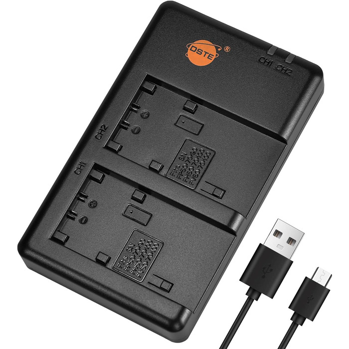 Швидкий зарядний пристрій USB з подвійним слотом для батарей сумісний з Sony NP-FP50, NP-FP90, NP-FH50, NP-FH100, NP-FV50, NP-FV70, NP-FV100