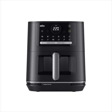 Фритюрниця електрична Braun MultiFry 5 HF5030 6л з технологією RealAir, чорна - аерофритюрниця з сенсорним керуванням та 20 програмами