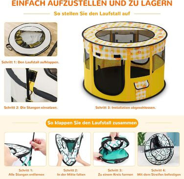 Розкладний вольєр для тварин ALLSOPETS: переносна клітка для котів, собак, кроликів (XL) з сумкою