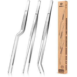 Набір кухонних пінцетів 10 дюймів, професійний, нержавіюча сталь, для приготування, декорування та BBQ