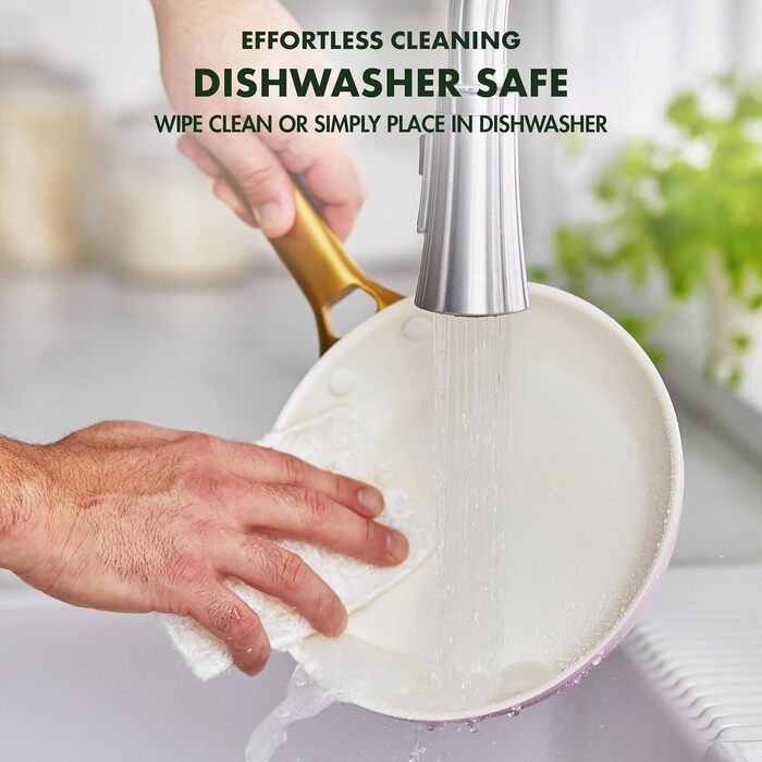 Набір сковорідок GreenPan Reserve з керамічним антипригарним покриттям (20 та 26 см), індукційні, для духовки, без PFAS, золотий ручка, блакитний & рожевий (для мами)