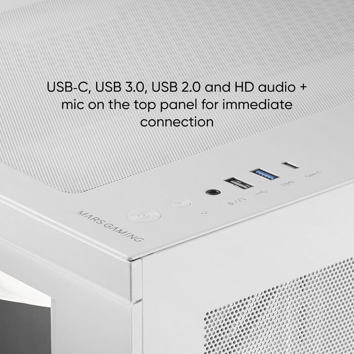 Корпус для ПК Mars Gaming MC-U3 ATX XL, білий, 3 ARGB вентилятори 120мм, загартоване скло, підтримка MicroATX/Mini-ITX