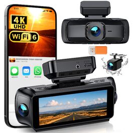 Автомобільний відеореєстратор iZEEKER 4K 4-канальний з WiFi 6, огляд 360°, 4K + 3×1080P