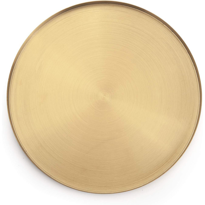 DOKOT Round Stainless Steel Serving Tray Gold, Jewelry and Makeup Organizer/Candle Tray Gold (32 cm)