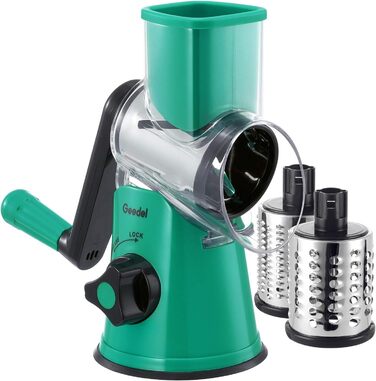 Терезка для овочів та сиру з 3 наборами лез, біла - для нарізки овочів, сиру, горіхів, кабачків, огірків, моркви