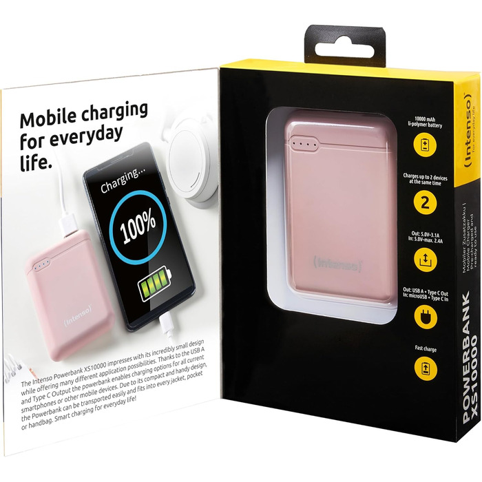 Powerbank Intenso XS 10000mAh Rosé - зовнішній акумулятор для смартфонів, планшетів та цифрових камер