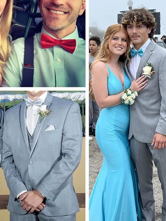 Набір краватка-метелик, запонки та хустинка Alizeal для чоловіків, оливковий колір