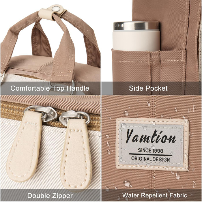 Шкільний рюкзак YAMTION для дівчат-підлітків, 15.6 дюймів: рюкзак для ноутбука, жіночий шкільний ранець з відділенням для ноутбука, для школи, університету, подорожей, роботи, офісу, кремовий