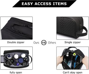 Чоловіча дорожня косметичка BAGSMART, органайзер для туалетних аксесуарів, чорна (Large)