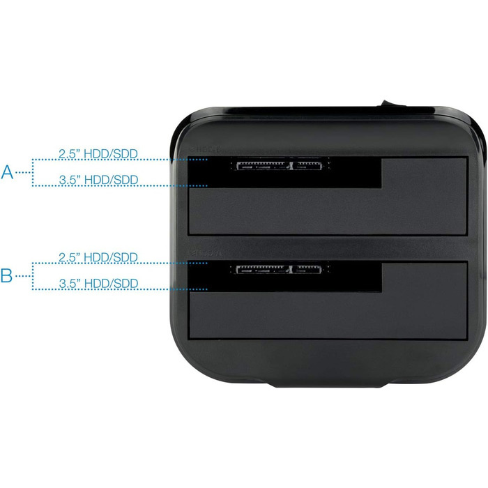 Док-станція TooQ TQDS-802B з двома SATA роз'ємами для 2.5/3.5