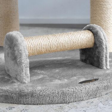 Кігтеточка для котів HAPPYPET 181 см - стабільний кімнатний комплекс з будинком, тунелем та ігровим майданчиком, сірий