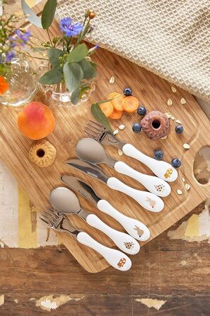 Набір дитячого столового прибору LÄSSIG (3 шт): ложка, виделка, ніж. Нержавіюча сталь, пластикова ручка, Royal Blue