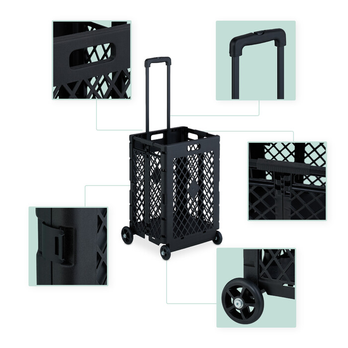Relaxdays Folding Shopping Trolley