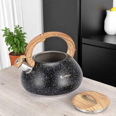 Електричний чайник EliteHoff 3L з нержавіючої сталі з автоматичним свистком, сірий, для всіх типів плит (E-5110)