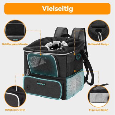 Корзина для собак на велосипед до 3 кг, універсальний кріплення Φ53 мм, сумка-рюкзак, автокрісло з дихаючою сіткою, водовідштовхувальне сидіння для маленьких собак