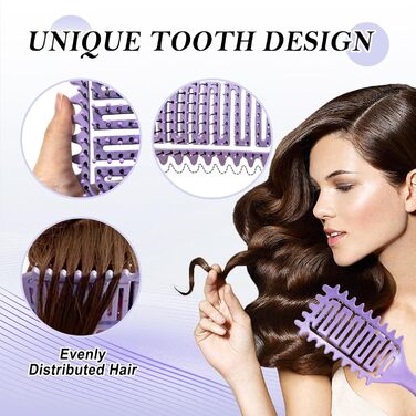 Щітка для кучерявого волосся: формування та завивання кучерів (фіолетовий)