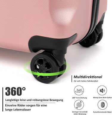 Чемодан ручної поклажі TANTOMI 20 дюймів, жорсткий корпус ABS+PC, телескопічна ручка, коліщатка, 3-цифровий замок, набір (M/L/XL), 41л, світло-темно зелений колір