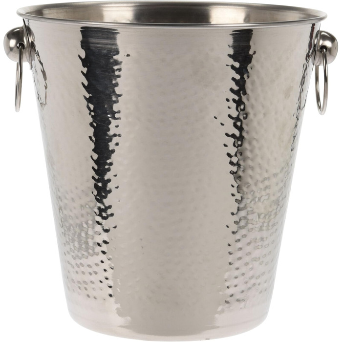 Охолоджувач для шампанського та вина з нержавіючої сталі Bambelaa, великий емальований еimer, срібний (діаметр 20 см)