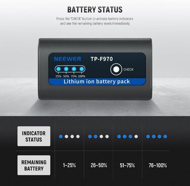 Зарядний пристрій NEEWER Micro USB для акумуляторів Sony NP-F550/F750/F960/F970, NP-FM50/FM70/FM90, QM71D, 91D, NP-F500H/F55H (2 шт. NP-F970)