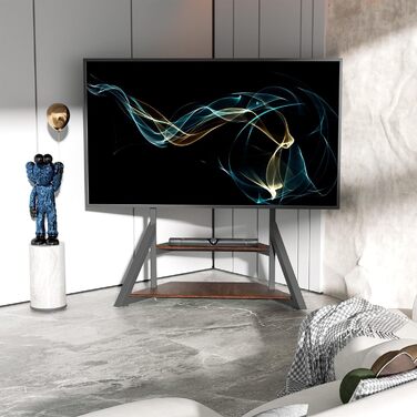 Підставка для телевізора UNHO, регульована по висоті, універсальна, чорна, VESA 800x600, до 100 кг, 65-100 дюймів