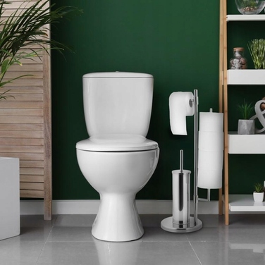 Набір для ванної кімнати Yoka: підставка з тримачем для туалетного паперу та йоржик, хром