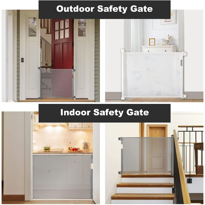 Зсувна захисна сітка для дитячих воріт та домашніх тварин, 55 см, 83 см, біла