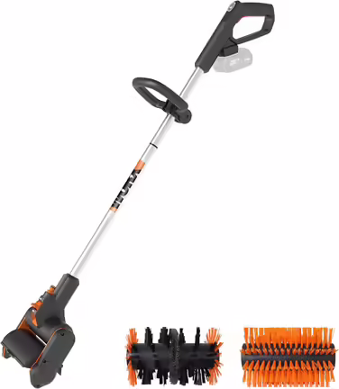 WORX WG441E.9 20V Cordless Multi-Brush - multifunctional surface brush for cleaning stone & wood surfaces & weed removal - integrated water connection - PowerShare compatible - without battery & charger
