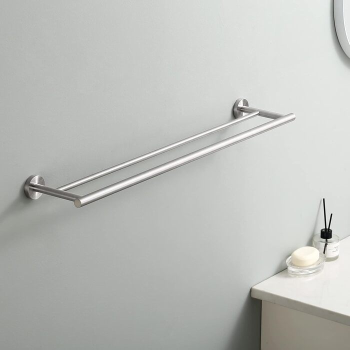 Тримач для рушників KES, подвійний, з нержавіючої сталі SUS304, 60 см, настінний, A2001S60