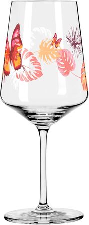 RITZENHOFF 2849001 Aperitif Glasses 500 ml - Set of 2 - Sommerrausch Series - Butterfly Motif - Made in Germany, Orange, Red