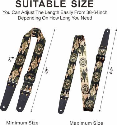 Нейлиба́та Гітарний ремінь, нейлон з кінцями з натуральної шкіри, для бас, електро- та акустичної гітари, 1 пара затискачів, 4 медіатори, помаранчеві квіти