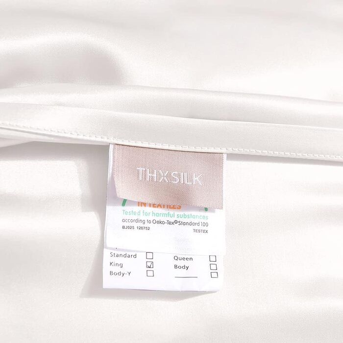 Шовкові наволочки THXSILK 2 шт, 25 момме, 40x80 см, білі, натуральна шовкова наволочка для волосся, для жінок і чоловіків