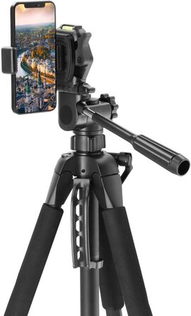 Штатив-триподіг Hama Action 153 3D для камери, смартфона та відеокамери, 3-позиційна головка, висота до 165 см, чорний