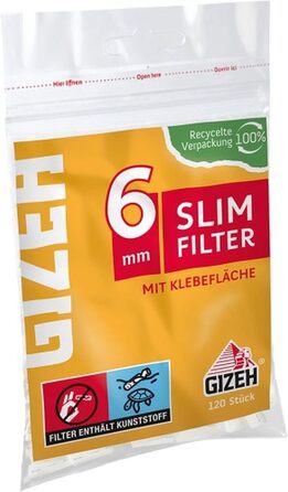 Слім фільтри Gizeh, 20 пак. по 120 шт., для самокруток