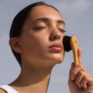 RUHI Monastery Brush Face/Copper Brush/Face Brush Copper, natural bristles & plastic-free for dry brushing massage/made in DE/Ionic Dry Brush Face/FSC-certified beechwood