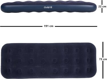 Надувне ліжко AVENLI 191x73x22 см - комфортна повітряна матрац для 1 особи, ідеально для гостей, кемпінгу та подорожей