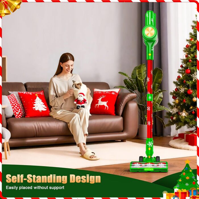 Бездротовий акумуляторний пилосос 48KPa/500W/55хв з LED-дисплеєм та зарядною станцією, для прибирання шерсті тварин, килимів, твердих поверхонь та авто, колір: зелений