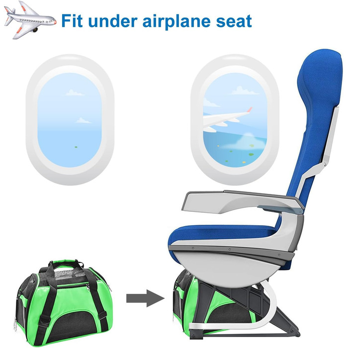 Транспортувальна сумка для тварин (кіт, собака, кролик, хом'як) - зелена, 47x27x28 см, до 5 кг