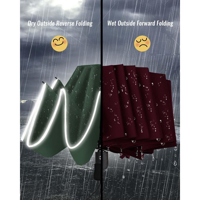 Чакіпі - парасолька велика, штормостійка, з відбиваючим покриттям, для чоловіків та жінок. Автоматичний парасолька, компактний, для подорожей. Розмір купола 106 см, темно-зелена
