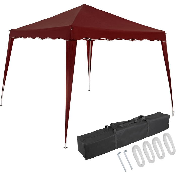 CASARIA® Pavilion Capri 3x3m Pop-Up UV Protection 50+ Waterproof Winter-Ready with Bag Foldable Stable Camping Garden Pop-Up Pavilion Party Tent (Red)