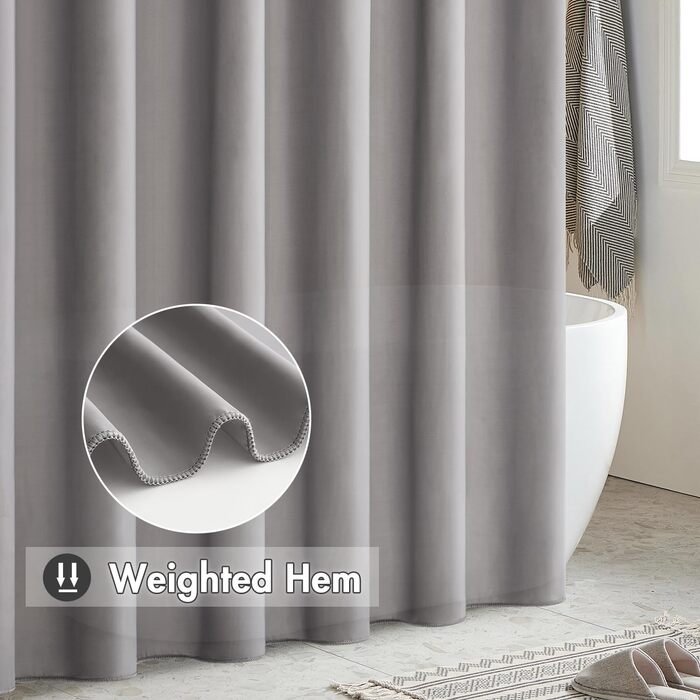 Шторка для душу MIULEE 180x200 см, зелена, водонепроникна, з кільцями, для ванни та душу