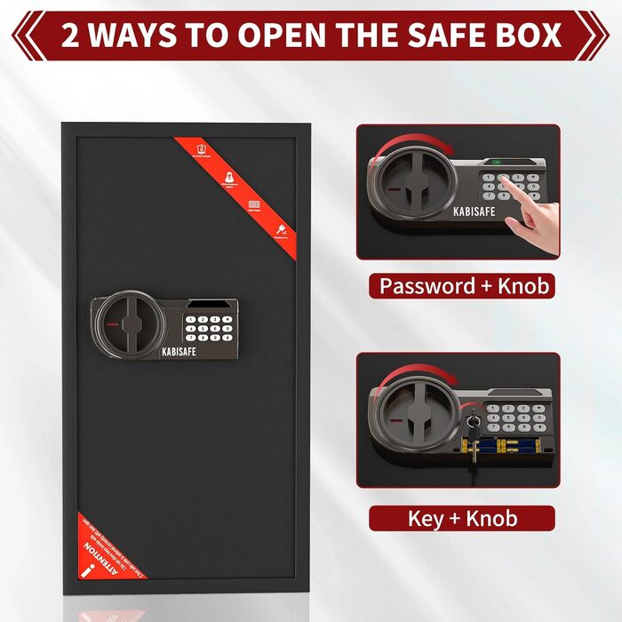KABISAFE 45L: сейф для дому з електронним замком та ключем, для зберігання грошей, ліків та документів
