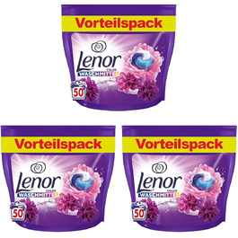 Капсули для прання кольорових речей Lenor All-in-1 Pods Amethyst (Blütentraum), гігієнічне глибоке очищення та тривала свіжість, 53 прання