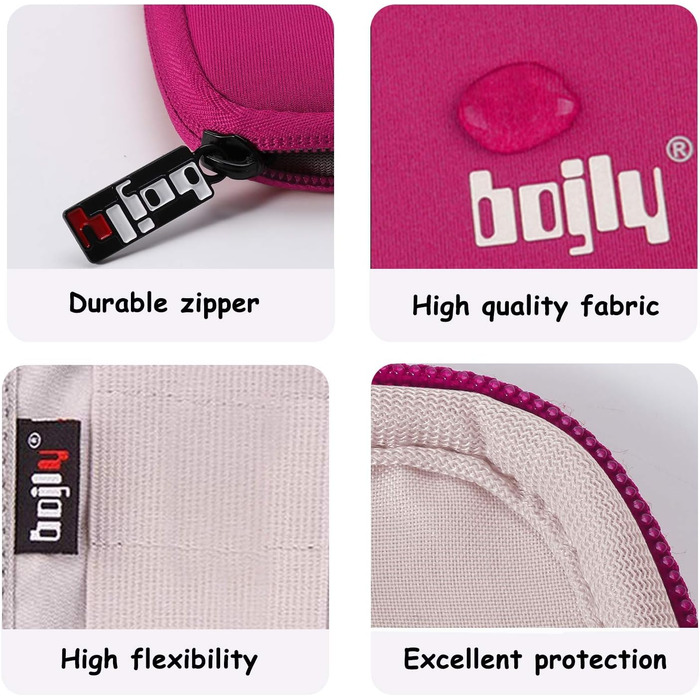Органайзер для USB-накопичувачів та аксесуарів: водонепроникний чохол, 9 відділень, чорний (Large, RosePurple)
