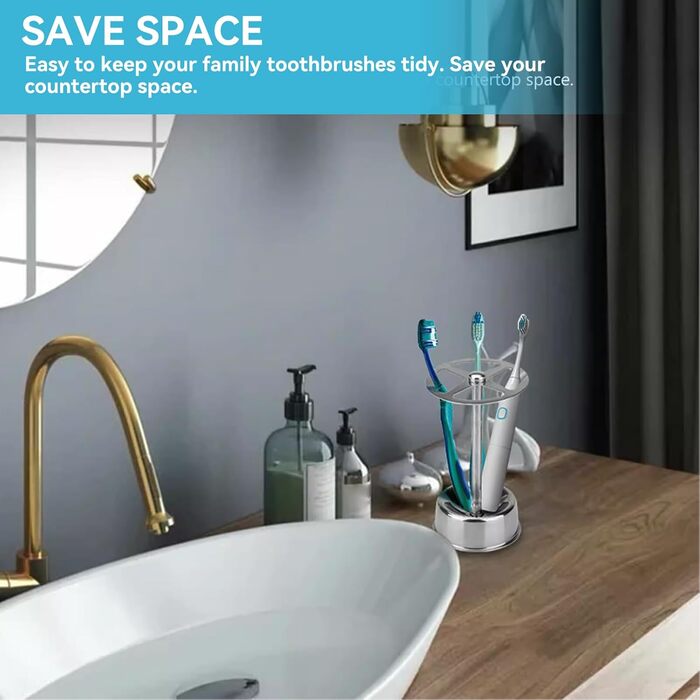Toothbrush holder, stainless steel, toothbrush holder for bathroom, toothpaste holder, stand, toothbrush holder for bathroom